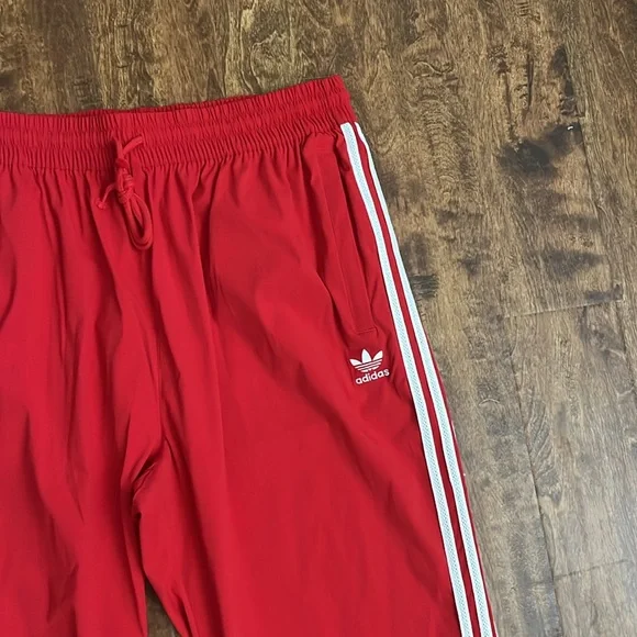 adidas Red Sweatpants with White Stripes - Picture 5 of 16
